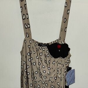 Junior Heart Print Dress Size L Made In Italy Women Size S M NWT
